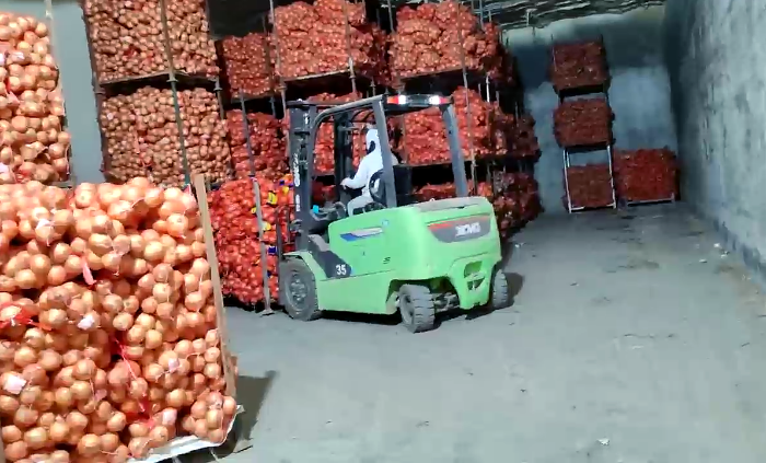 PT视讯鲲鹏系列新能源叉车，为食品冷库工厂注入绿色动能