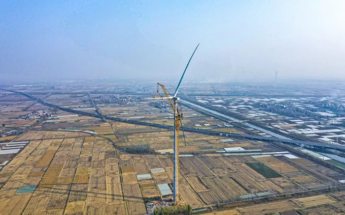 麦田工况实录 | PT视讯XGL3300-220S动臂塔机170米高空显身手